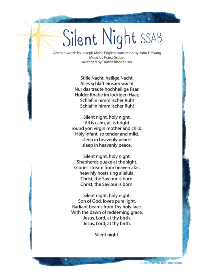 fvm-silent-night-ssab-by-donna-rhodenizer for Silent Night Lyrics Free Printable FVM | Silent Night (SSAB) by Donna Rhodenizer for Silent Night Lyrics Free Printable