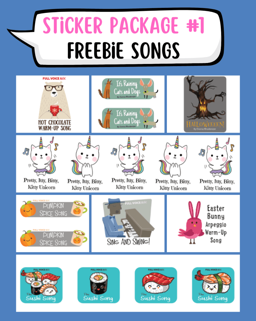 Stickers for all FULL VOICE freebie downloads (package 1)