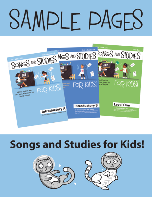 Covers of three levels of Songs and Studies for Kids book series.