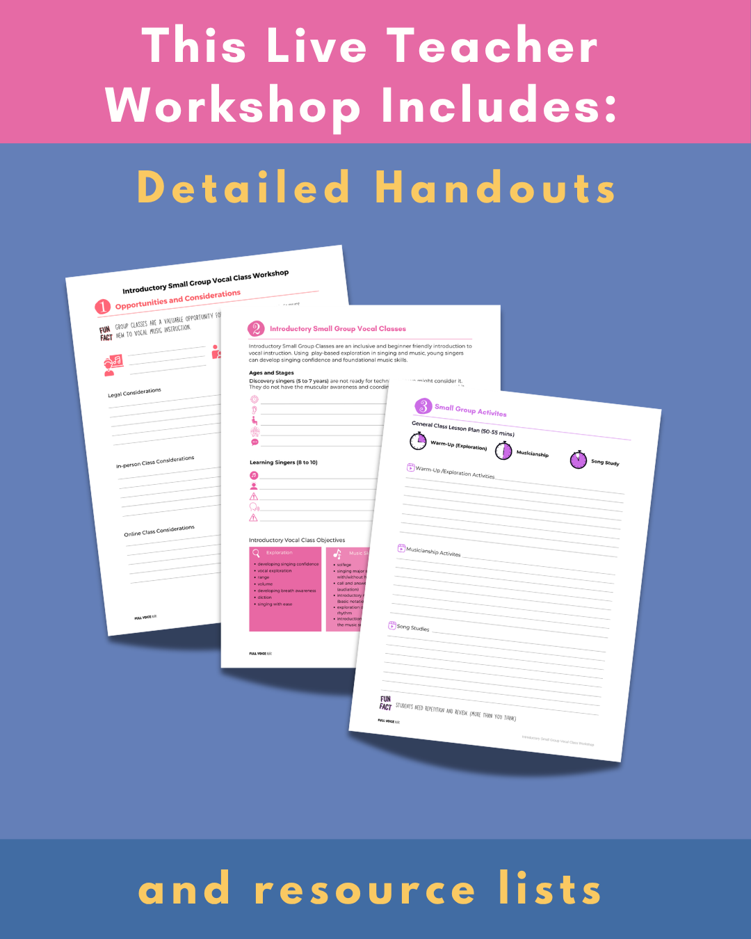 This live teacher workshop includes detailed handouts and resource lists.