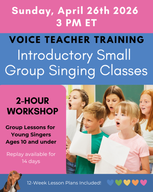 poster for Introductory Small Group Singing Clases Voice Teacher Trainging Workshop